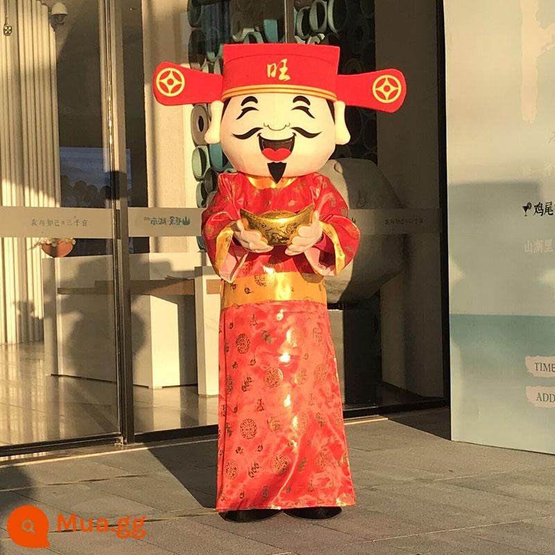 Năm của bộ quần áo múa rối phim hoạt hình thỏ Masro Mascot Hoạt động thủ đô năm mới Thần năm mới Thỏ tùy chỉnh Đạo cụ quần áo Doll - Thần tài đỏ - lời thịnh vượng