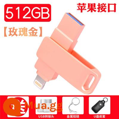 Điện thoại di động Apple Đĩa U sử dụng kép 256G Máy tính Android loại c tốc độ cao 3.0 bốn trong một đa giao diện 1000G - [Hồng 2 trong 1 mới 512g]