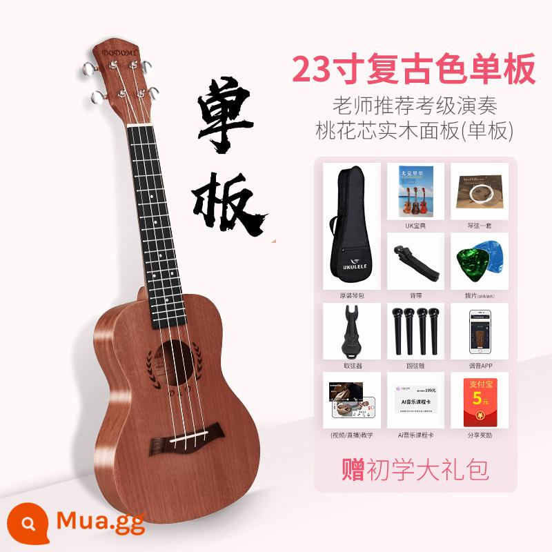 Dodomi veneer đàn ukulele nữ người mới bắt đầu mục người lớn đàn guitar nhỏ nam trẻ em 23 inch 26 đàn ukulele - [Tóc Thẳng Nhà Máy Veneer Nâng Cấp] Màu Retro 23 Inch