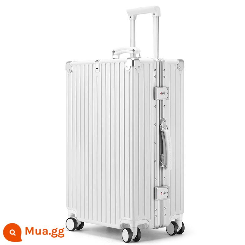 Dream Traveller Retro Xe Đẩy Ốp Lưng Đa Năng Bánh Xe Khung Nhôm Vali 20 Nội Trú Nam 24 Mật Khẩu Vali Nữ 26 Inch - Mờ trắng