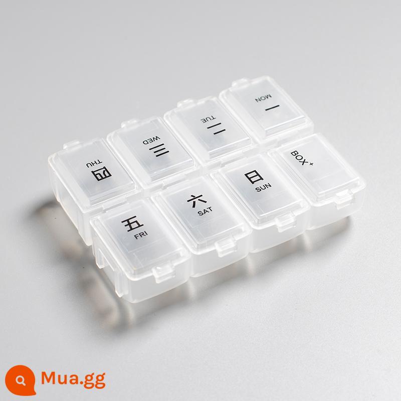 Hộp đựng thuốc đóng gói phụ di động Thỏi thuốc 7 ngày nhỏ mini xách tay du lịch một tuần hộp đựng thuốc viên - Hộp thuốc lắp ráp 8 ô★Không in (kèm theo sách)