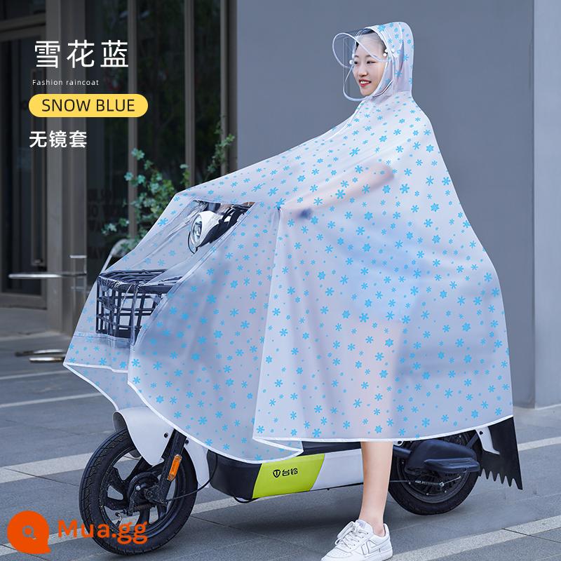 Áo mưa xe điện ắc quy ô tô nữ xe máy mới đặc biệt thân dài áo mưa chống bão poncho - Hộp đựng không gương-Giỏ bông tuyết