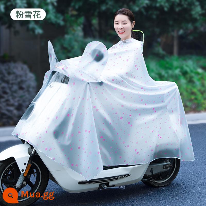 Áo mưa xe điện ắc quy ô tô nữ xe máy mới đặc biệt thân dài áo mưa chống bão poncho - Với bột bông tuyết phủ gương