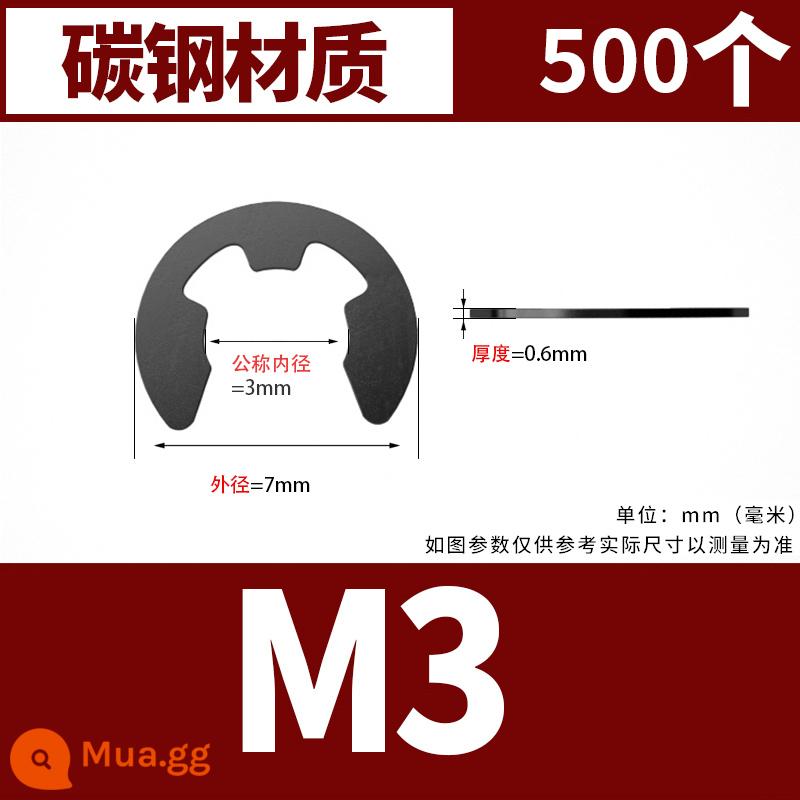 vòng tròn loại e vòng tròn Khóa loại C khóa mở bằng thép không gỉ 304 M1.2M2.5M3M4M5M6M8M10M15 - Chất liệu thép cacbon M3 [500 miếng]