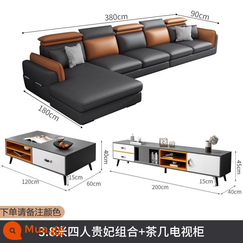 2022 công nghệ mới phổ biến sofa vải căn hộ nhỏ kết hợp hiện đại tối giản phòng khách cao su ánh sáng nội thất sang trọng - 3,8m bốn người + phi tần + bàn cà phê và tủ tivi