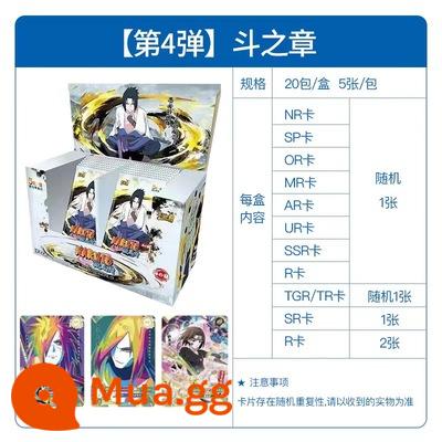 Naruto Card Soldier Chapter 6 Shippuden 6 Full Box 2 Yuan Package Flash Card Uzumaki Naruto Card Full Set - [Tập 4] Chương Chiến Đấu 1 hộp 20 gói 100 miếng