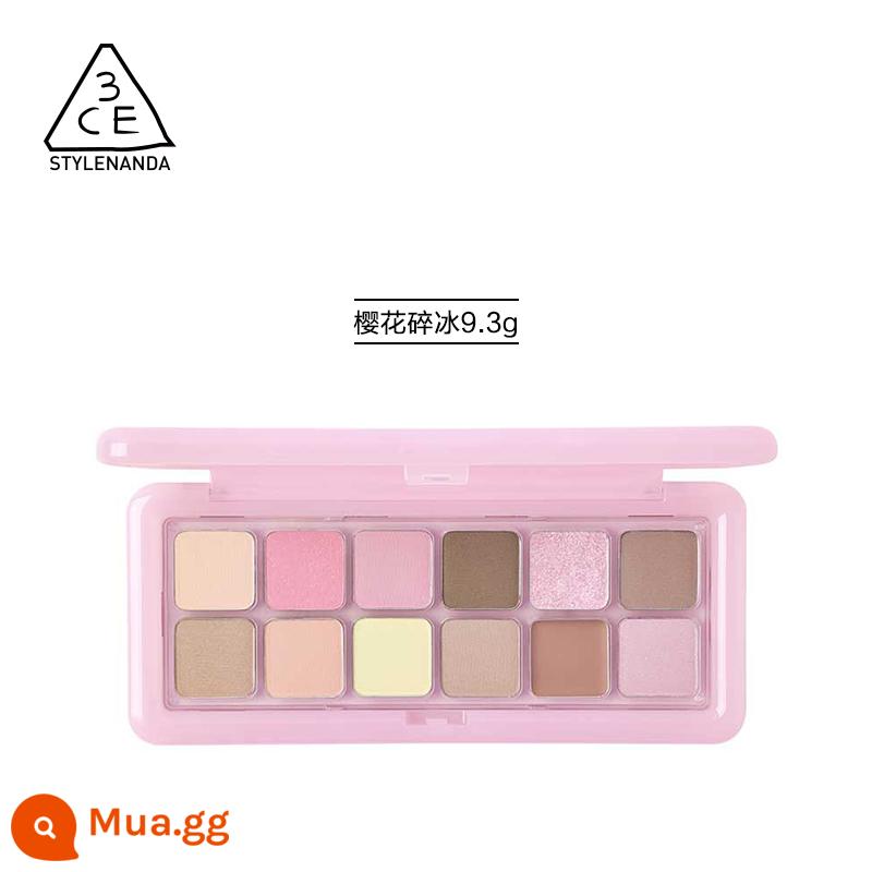 3CE/Sanxi Jade Style Eyeshadow Palette 12 Màu Phấn Mắt Đa Năng Bảng Xi Măng Chính Thức Xác Thực Trái Đất Nguyên Bản Màu Nâu - 9.3g, #PURELY, đá bào hoa anh đào