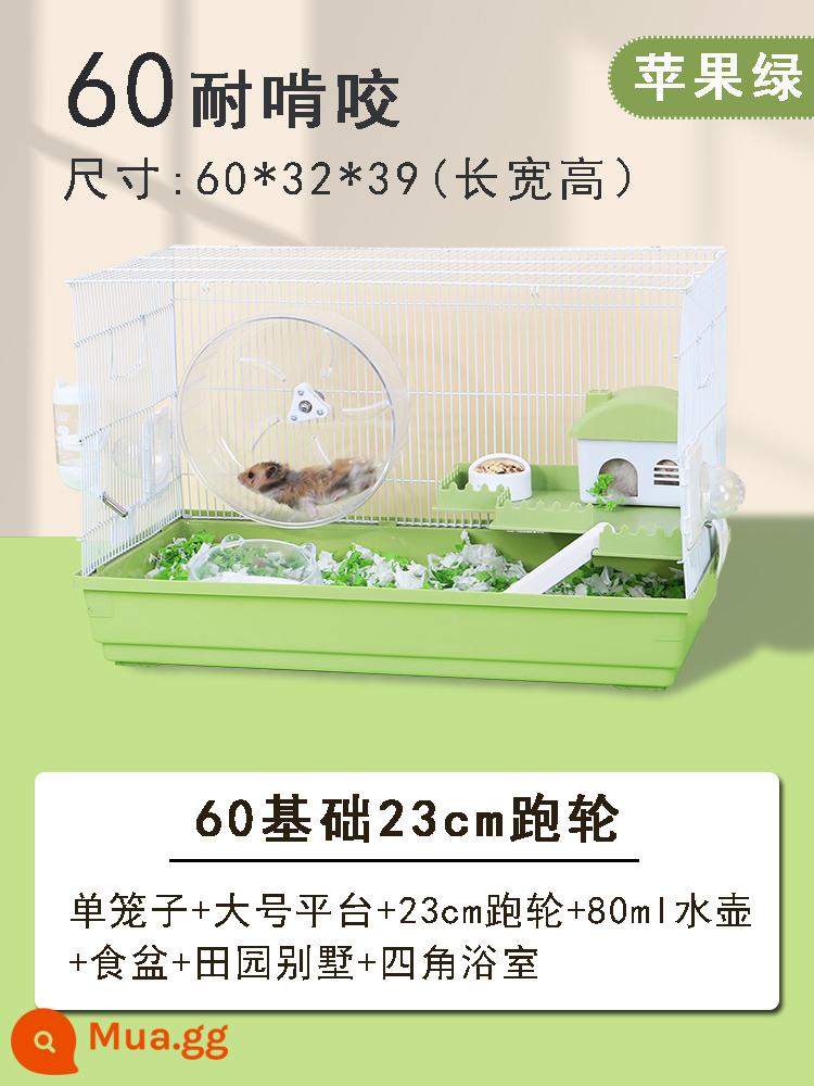 Lồng Hamster Jiaka Đặc Biệt Tổ Gấu Vàng Acrylic 2 Lớp Trong Suốt Quá Khổ Villa Ấm Chăn Nuôi Bộ Hộp - 60 lồng cơ bản màu xanh lá cây 23 mô hình bánh xe chạy