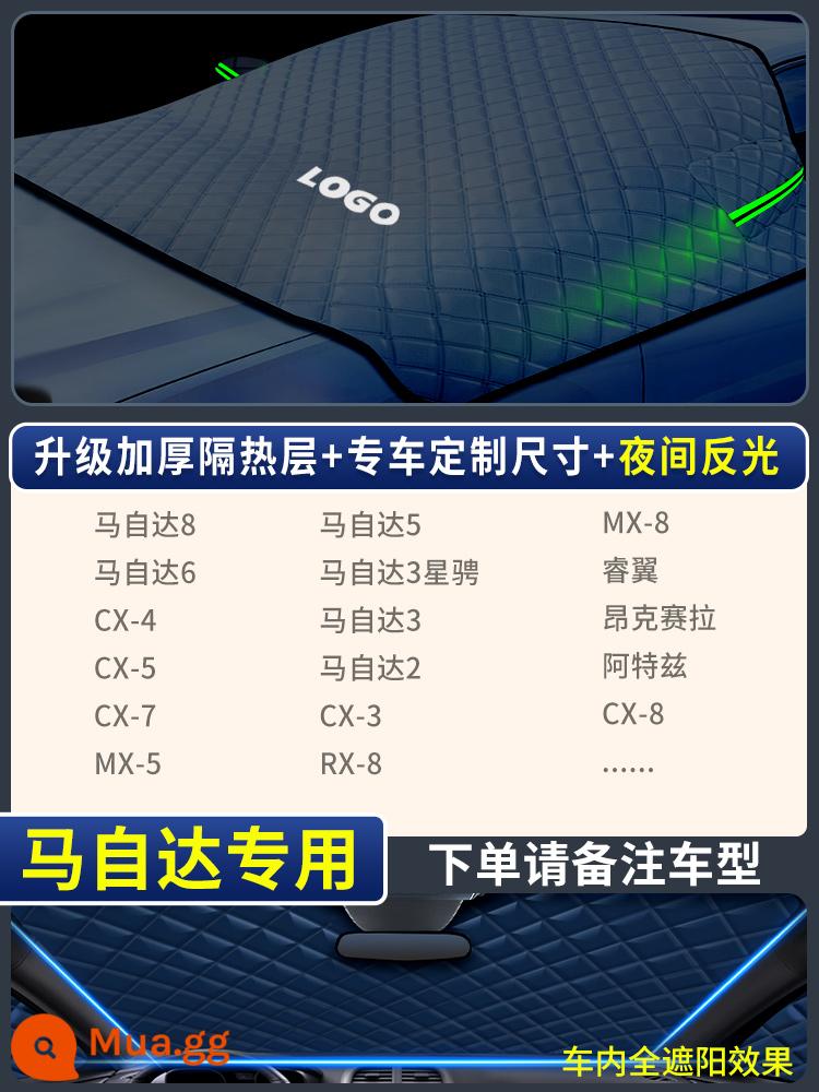 Kính chắn gió phía trước ô tô chống sương giá chống đóng băng chống tuyết phủ tuyết dày che ô tô cửa sổ kính chắn gió mùa đông vải mùa đông - [Áp dụng cho Mazda] Xe đặc biệt + LOGO ◎ Thêm cotton và làm dày lớp chống nắng, cách nhiệt