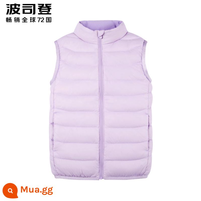 Boshide trẻ em Vest Urida Vest Children Stand, Thin, Middle, Big Men and Girls, mặc áo vest vai cao điểm bên trong và bên ngoài da - Công nghệ Tím 6164