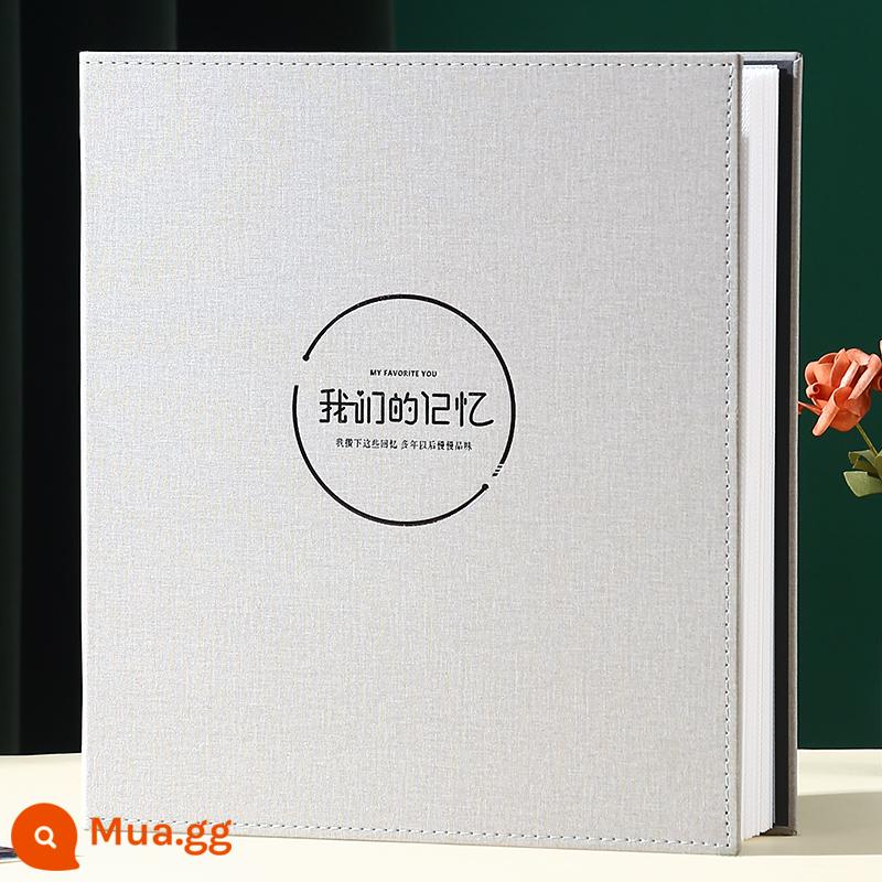 6 inch 1000 mảnh sách ảnh cặp đôi dung lượng lớn album ảnh gia đình album xen kẽ ảnh bìa da 5 inch - Ký ức của chúng ta - da xám