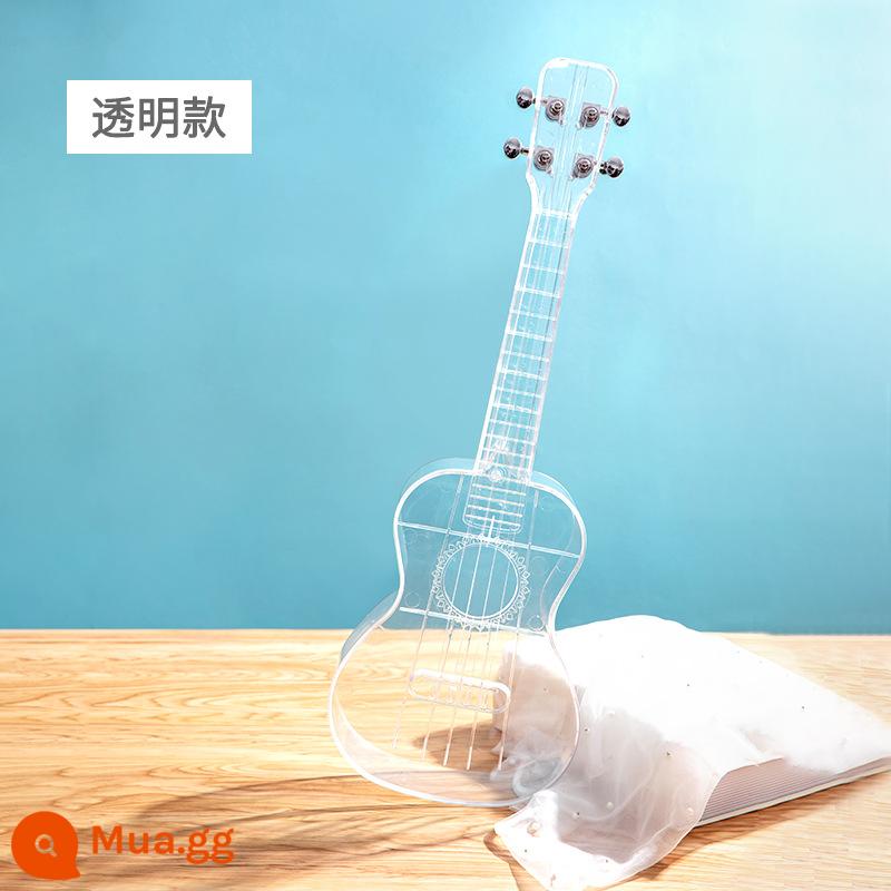 Trong suốt đàn ukulele 23 inch cega21 inch đàn ukulele nhỏ đàn guitar cô gái trẻ em người mới bắt đầu nhập nhạc cụ - Màu trắng trong suốt + túi thông thường + quà tặng