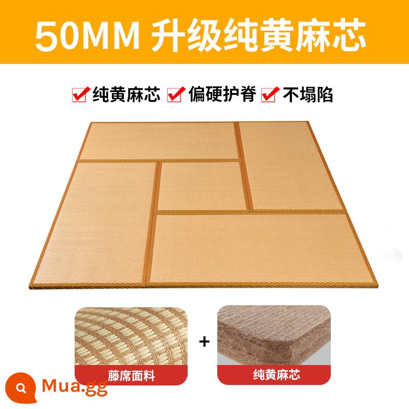 Chiếu tatami phong cách Nhật Bản, thảm trải sàn tùy chỉnh, thảm cửa sổ bay, thảm chiếu tatami, thảm cọ dừa, sưởi ấm chống thấm nước, chiếu tatami, chiếu tùy chỉnh - Lõi đay mịn 3D tự nhiên dày 5cm