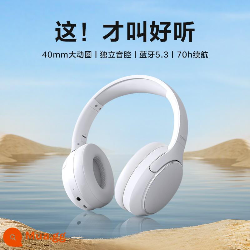 Tangmai H2 Bluetooth tai nghe tai nghe không dây giảm tiếng ồn điện cạnh tranh trò chơi tai nghe máy tính sinh viên chờ siêu dài - Trắng hình lưỡi liềm ✨Màn loa 40mm ⭐Chất lượng âm thanh HIFI ⚡Thời lượng pin 70h ⭐Trải nghiệm nghe tinh tế