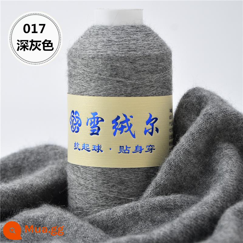 Sợi len cashmere nhung tuyết chính hãng cashmere dê 100% dệt bằng máy sợi mỏng sợi len dệt kim thủ công khăn quàng cổ trẻ em len mịn giá đặc biệt - Xám đậm 017 xám đậm