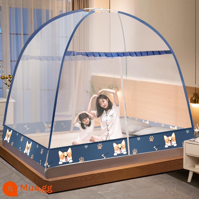 2023 new yurt muỗi mùng nhà lắp đặt miễn phí gấp mùng ký túc xá sinh viên chống rơi trẻ em gấp chống muỗi - Chân ngắn nhỏ [Nâng cấp năm 2023, mẫu mới mở rộng và phóng to - Loại A không chứa formaldehyde]