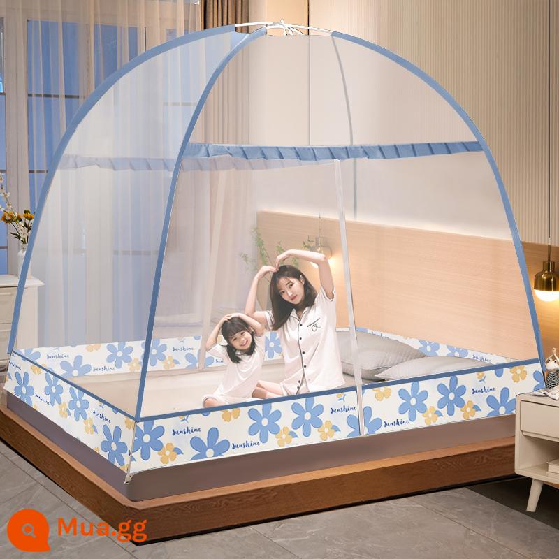 2023 new yurt muỗi mùng nhà lắp đặt miễn phí gấp mùng ký túc xá sinh viên chống rơi trẻ em gấp chống muỗi - Hoa [Nâng cấp năm 2023, mẫu mới mở rộng và phóng to - Loại A không chứa formaldehyde]