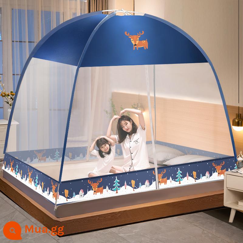 2023 new yurt muỗi mùng nhà lắp đặt miễn phí gấp mùng ký túc xá sinh viên chống rơi trẻ em gấp chống muỗi - Hươu tuyết đầu chống bụi