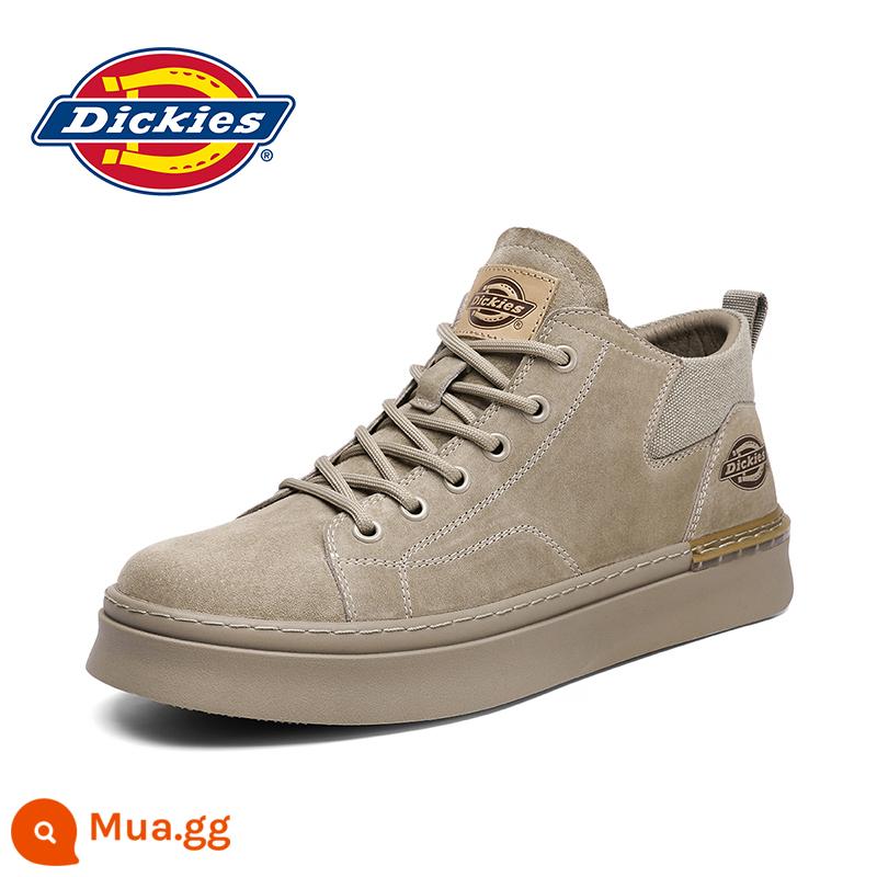 Giày cao cấp Dickies mùa đông cộng với nhung nam giày ban giày cotton giày bốt Martin giày bốt nam bốt ống giữa nam - Khaki