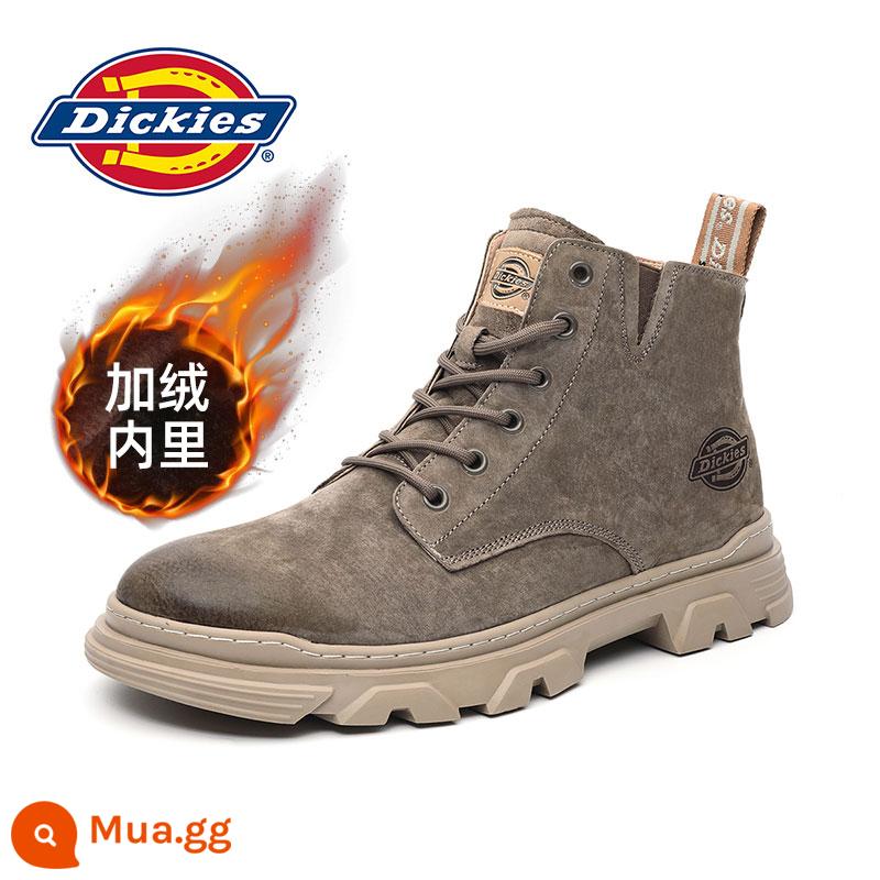 Giày bốt nam Dickies Martin giày cao nam mùa xuân giày nam mùa xuân và mùa thu giày thường nam giày thủy triều giày bốt nam ống giữa - Lạc đà S74M [nhung]