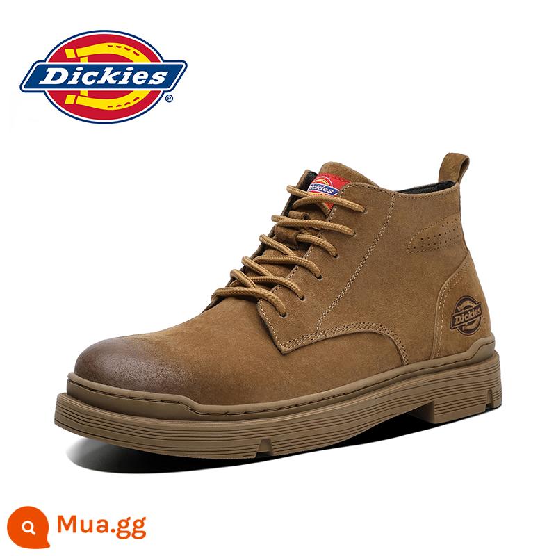 Giày bốt nam Dickies Martin giày cotton mùa đông giày tuyết nam giày da dụng cụ giày bốt nam giữa ống bốt - nâu