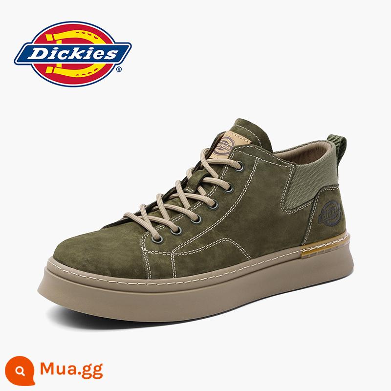 Giày cao cấp Dickies mùa đông cộng với nhung nam giày ban giày cotton giày bốt Martin giày bốt nam bốt ống giữa nam - quân đội xanh