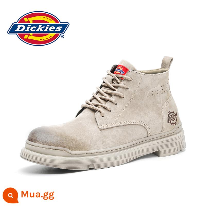 Giày bốt nam Dickies Martin giày cotton mùa đông giày tuyết nam giày da dụng cụ giày bốt nam giữa ống bốt - Be