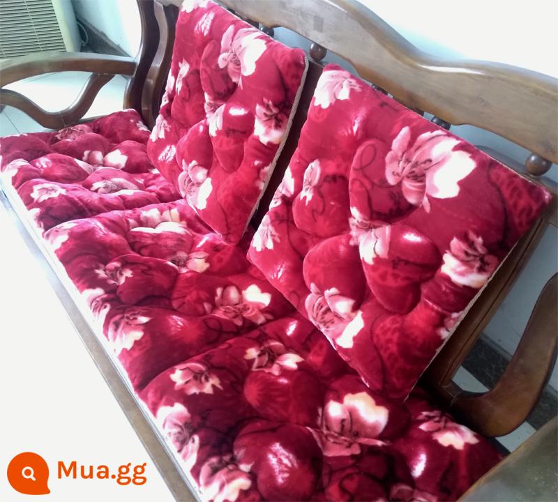 miễn phí vận chuyển mùa thu và mùa đông dày gỗ gụ sofa gỗ đệm sang trọng đệm đệm ghế sofa gỗ kết hợp chống trượt - hoa hồng đỏ thu hải đường đỏ