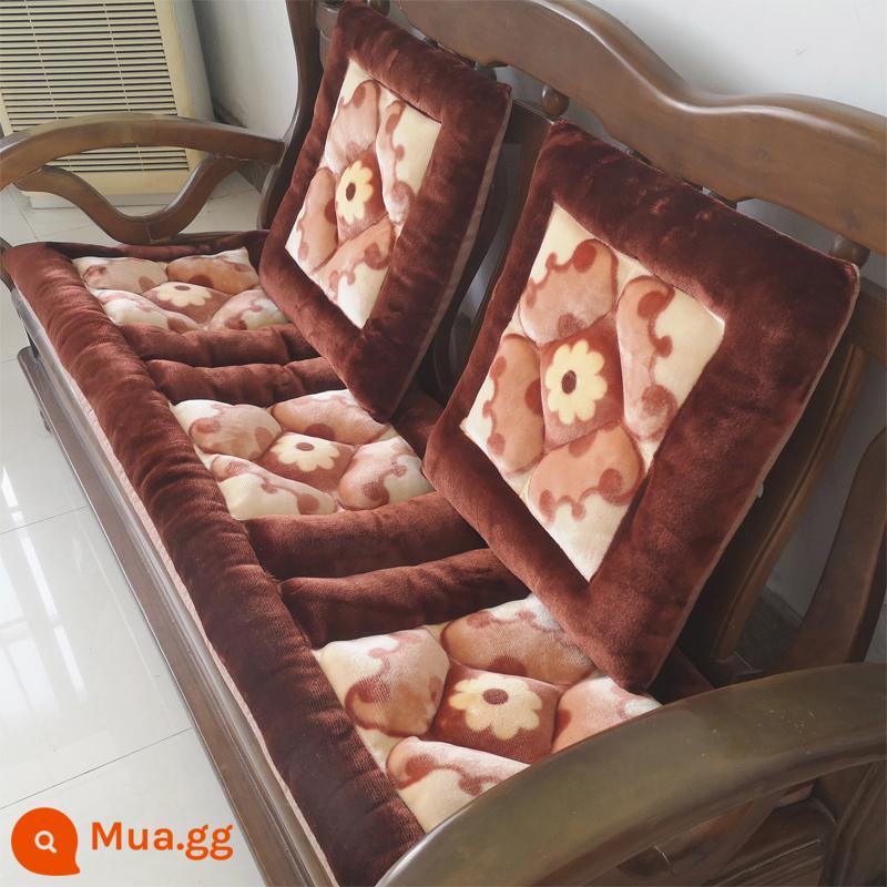 miễn phí vận chuyển mùa thu và mùa đông dày gỗ gụ sofa gỗ đệm sang trọng đệm đệm ghế sofa gỗ kết hợp chống trượt - Hoa nở bốn mùa