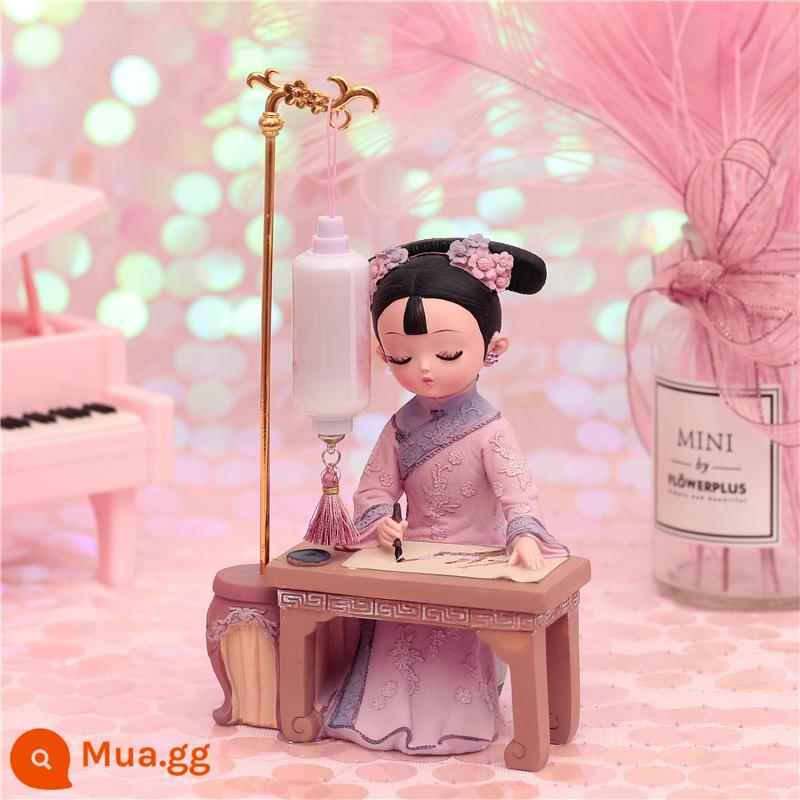 Búp bê Tử Cấm Thành Khá Gege Wenchuang Dolls Đồ trang trí Dòng Cung điện Phong cách cổ xưa Trang phục cổ đại Búp bê lụa Phong cách Trung Hoa Quà tặng nhỏ - 060-5-6 Vẽ tranh dưới ánh đèn