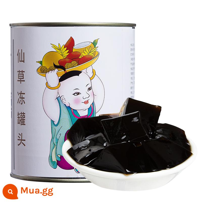 Bột thạch cỏ cháy Quảng Tây 1kg để bàn thạch cỏ cháy thạch rau câu tráng miệng quán trà sữa nguyên liệu thương mại thạch đen tự làm - Thạch cỏ đóng hộp 820g