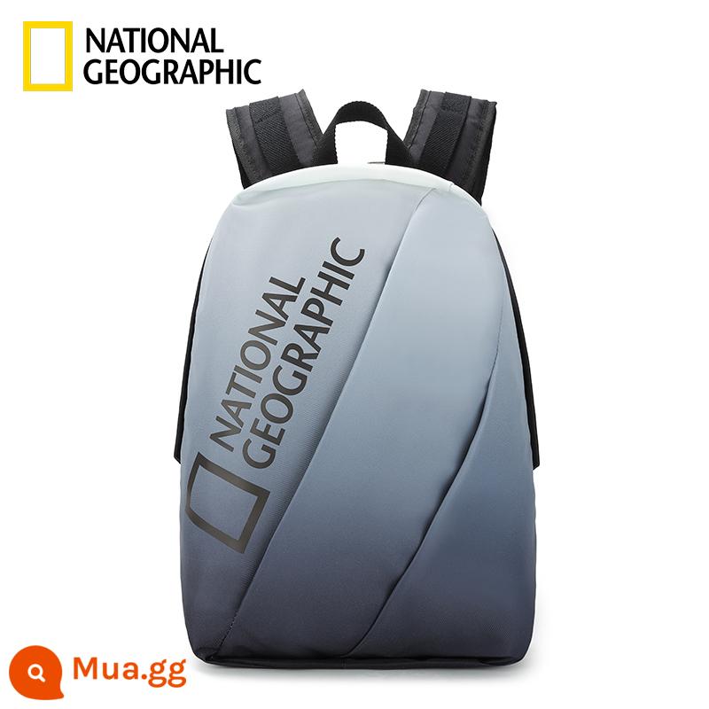 Balo National Geographic nữ học sinh cấp 3 học sinh cấp 2 máy tính 15.6 inch balo nam đi học màu gradient nhẹ nhàng huhu - độ dốc màu đen