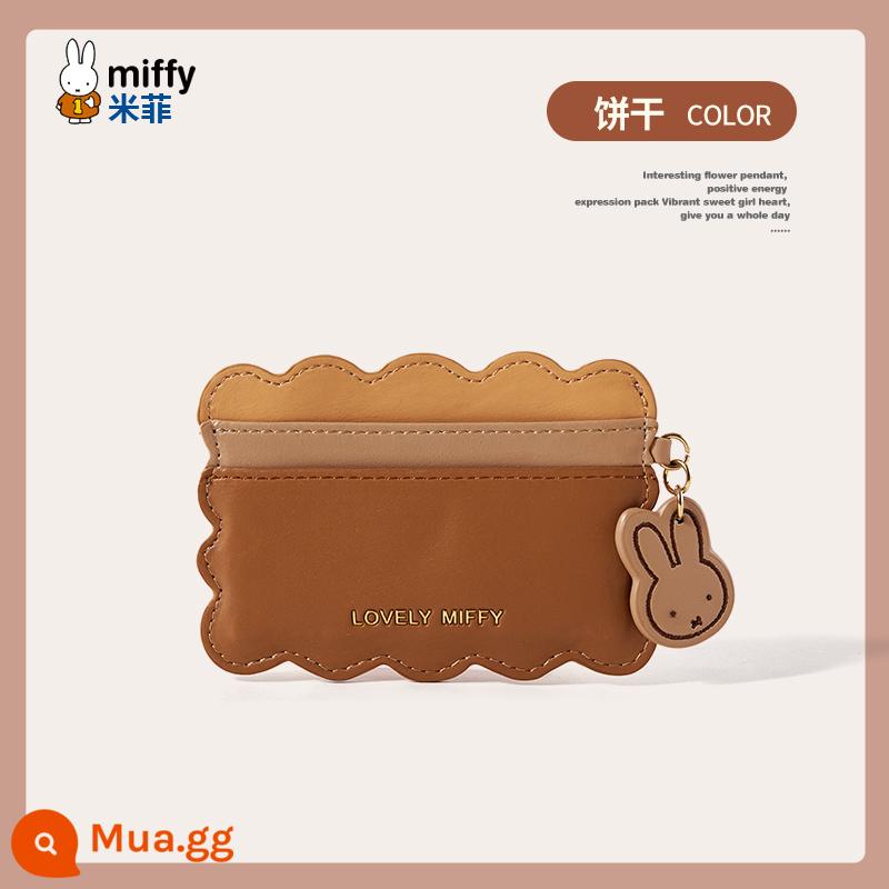 Miffy Hamburger Túi Đựng Thẻ Cô Gái Sức Sống Nhật Bản Nhỏ Dễ Thương Mini Nhiều Thẻ Di Động Tài Liệu Bánh Quy Phô Mai - bánh quy