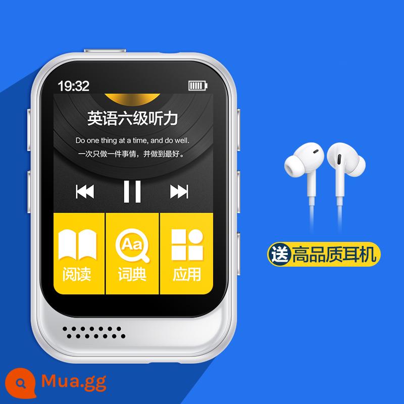 [Được khuyến nghị bởi Xiaohongshu] toàn màn hình cảm ứng Bluetooth mp3 nghe tiếng Anh Walkman phiên bản sinh viên nhỏ cầm tay mp4 siêu mỏng máy nghe nhạc mp5 mp7 nghe và đọc tiểu thuyết artifact mp6 bản phát hành bên ngoài p3 - Phiên bản tiêu chuẩn màu trắng [tặng kèm tai nghe chất lượng cao]