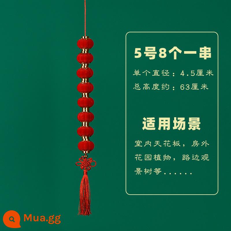 Ngày đầu năm mới đèn lồng lớn nhỏ màu đỏ bố trí cảnh cây treo không thấm nước trang trí ngoài trời đổ xô đèn chùm phong cách Trung Quốc - Số 5, 8 cái/dây [giá/dây]