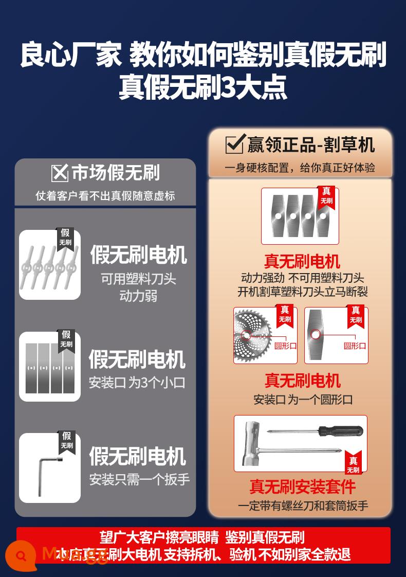 Điện Máy Cắt Cỏ Hộ Gia Đình Nhỏ Máy Làm Cỏ Tông Đơ Cắt Cỏ Sạc Pin Lithium Đa Năng Máy Cắt Cỏ Hiện Vật - ⭐95% động cơ không chổi than trên thị trường là hàng giả, ba điểm chính để nhận biết động cơ không chổi than thật và giả! ! !