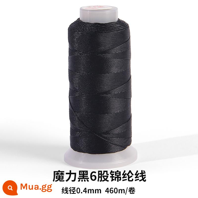 Màu đen ngọc chủ đề bện dây handmade diy hand dây mặt dây chuyền vòng cổ dây buộc chủ đề màu đen sợi dây bện chất liệu - Dây 6 sợi ♠ đường kính dây 0,4mm màu đen 460 mét [dây tháp cuộn lớn]