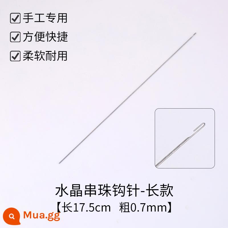 Đính cườm kim văn bản dụng cụ chơi tay chuỗi luồn dây hiện vật ngọc trai xâu chuỗi hạt dây dẫn handmade kim đặc biệt - Móc móc dài đính cườm pha lê/1 chiếc [0,7x175mm]