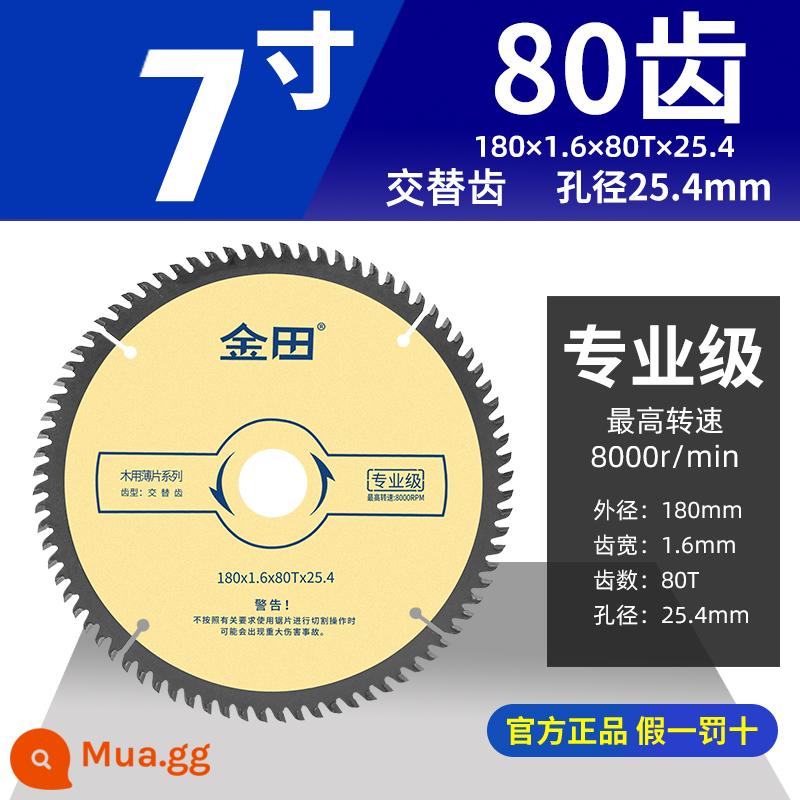 Tấm gỗ siêu mỏng cấp chuyên nghiệp Jintian Thang 79 inch răng phẳng bảng không sơn lưỡi cưa chế biến gỗ đặc biệt lưỡi cưa máy cắt tròn - Cấp chuyên nghiệp 180x1.6x80 răng x25.4