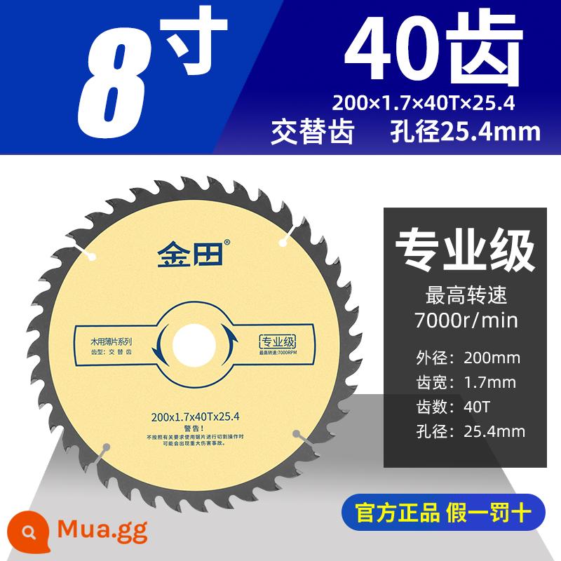 Tấm gỗ siêu mỏng cấp chuyên nghiệp Jintian Thang 79 inch răng phẳng bảng không sơn lưỡi cưa chế biến gỗ đặc biệt lưỡi cưa máy cắt tròn - Cấp chuyên nghiệp 200x1.7x40 răngx25.4