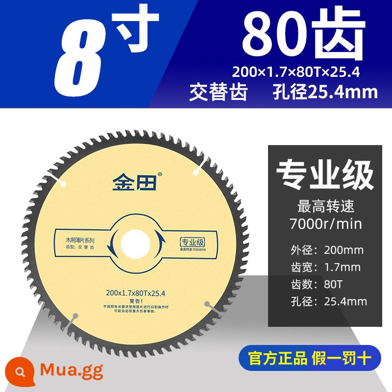 Tấm gỗ siêu mỏng cấp chuyên nghiệp Jintian Thang 79 inch răng phẳng bảng không sơn lưỡi cưa chế biến gỗ đặc biệt lưỡi cưa máy cắt tròn - Cấp chuyên nghiệp 200x1.7x80 răngx25.4