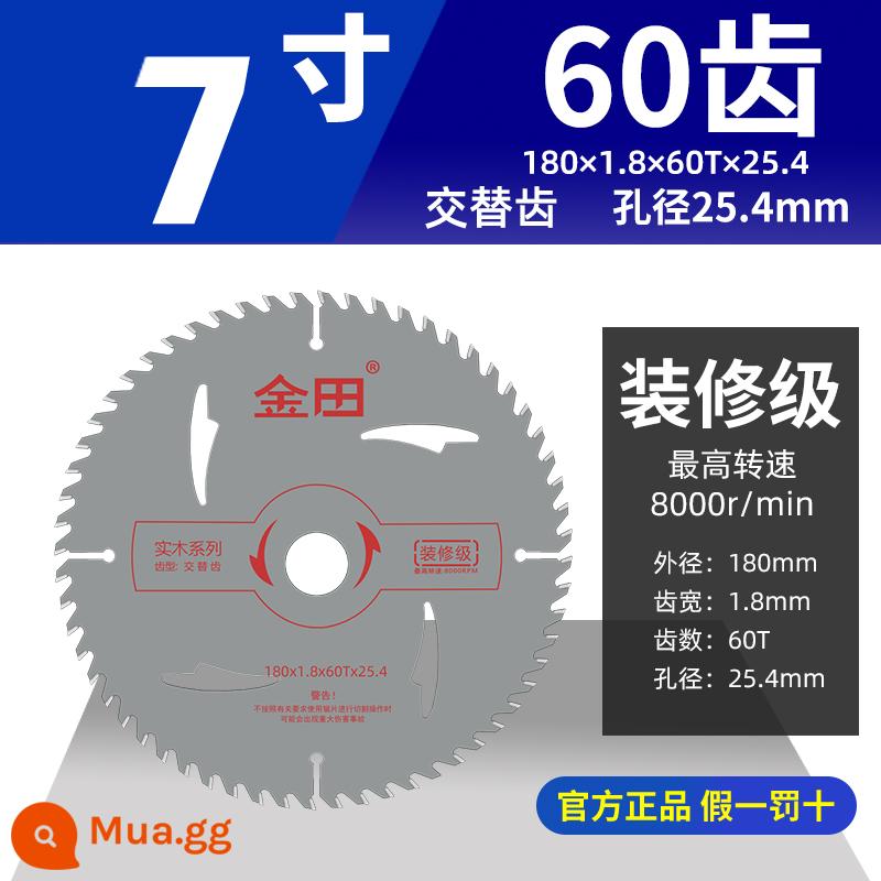 Tấm gỗ siêu mỏng cấp chuyên nghiệp Jintian Thang 79 inch răng phẳng bảng không sơn lưỡi cưa chế biến gỗ đặc biệt lưỡi cưa máy cắt tròn - Mức độ trang trí 180x1.8x60 răngx25.4