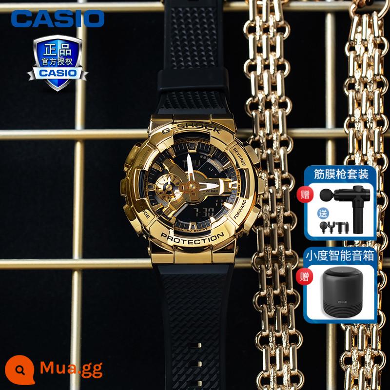 Đồng hồ CASIO nam gshock ánh sáng kiên cường dập tắt cầu vồng Poseidon kim loại thép trái tim bóng tối gm110b - 4.GM-110G-1A9PR đi kèm bộ súng fascia + loa Xiaodu