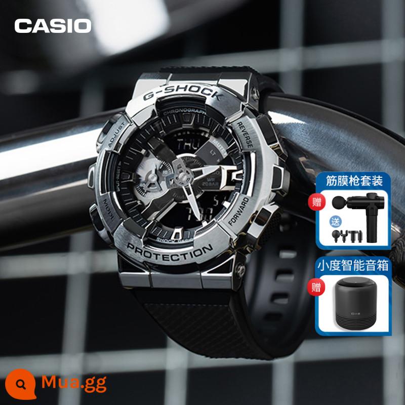 Đồng hồ CASIO nam gshock ánh sáng kiên cường dập tắt cầu vồng Poseidon kim loại thép trái tim bóng tối gm110b - 3.GM-110-1APR đi kèm bộ súng fascia + loa Xiaodu