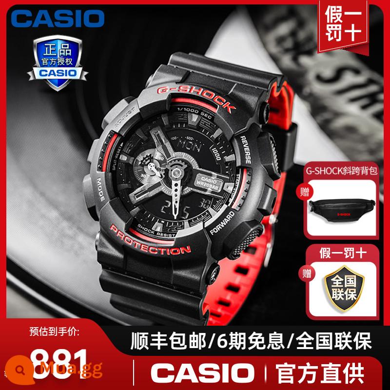 Đồng hồ CASIO nam vàng đen gshock chính hãng trái tim bóng tối Ngộ Không giới hạn nam thần biển GA110GB - 12.GA-110HR-1APR đi kèm ba lô đeo chéo G-SHOCK