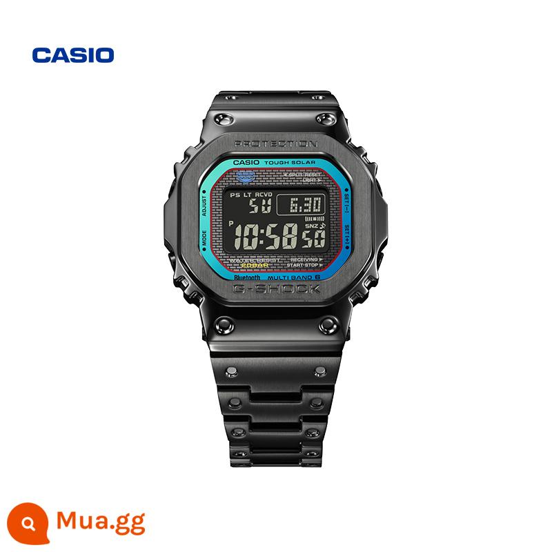 Đồng hồ CASIO nam nhỏ vàng nugget bạc nugget chính hãng vàng gạch kỷ niệm 35 năm kim loại vuông nhỏ GMW-B5000 - [Đen đầy màu sắc mới] Mẫu hộp quà giới hạn GMW-B5000BPC-1PRT