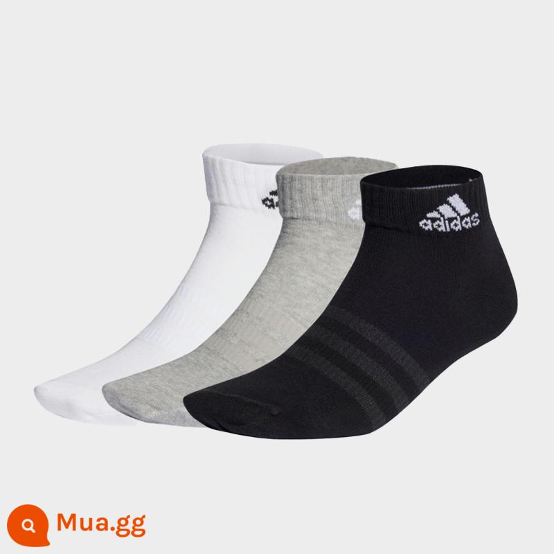 Vớ Adidasadidas nam và nữ vào mùa thu và mùa đông chạy tất và bóng rổ trong vớ - [Mặt hàng bán chạy tại cửa hàng] IC1283 3 đôi đen, trắng và xám ※ ống ngắn