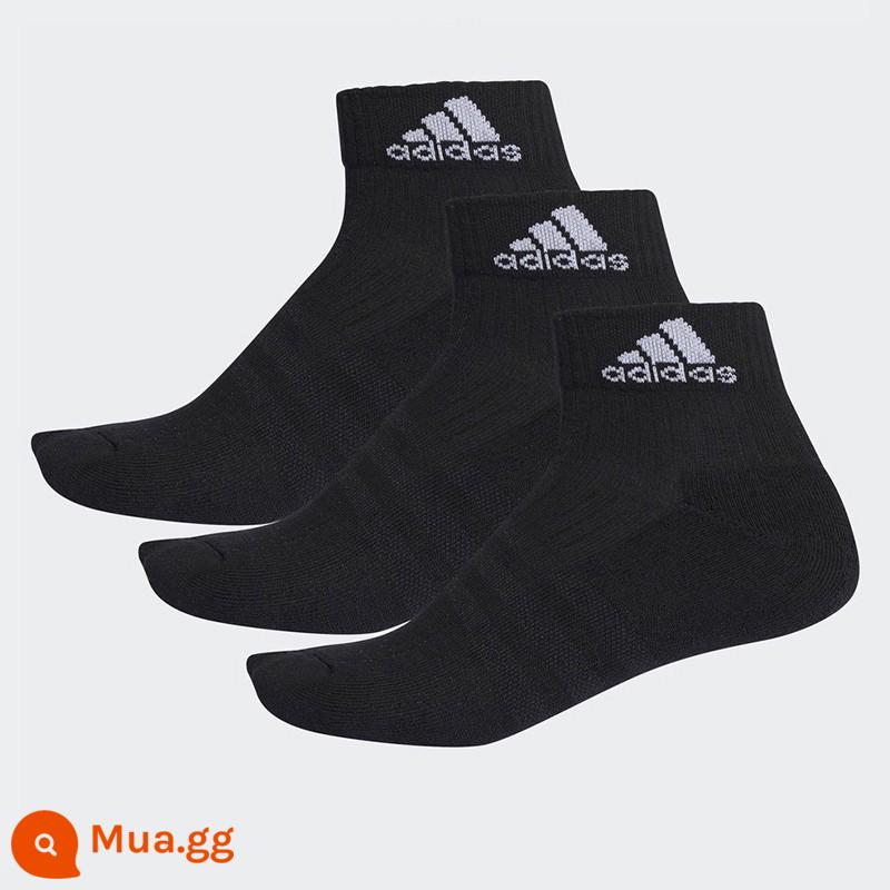 Vớ Adidasadidas nam và nữ vào mùa thu và mùa đông chạy tất và bóng rổ trong vớ - [Đế khăn đầy đủ] DZ9379 đen 3 đôi ống ngắn