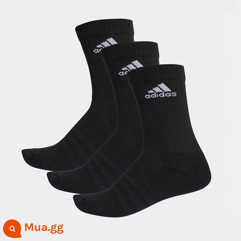 Vớ Adidasadidas nam và nữ vào mùa thu và mùa đông chạy tất và bóng rổ trong vớ - [Đế Khăn Toàn Thân] DZ9357 Đen 3 Đôi Ống Vừa