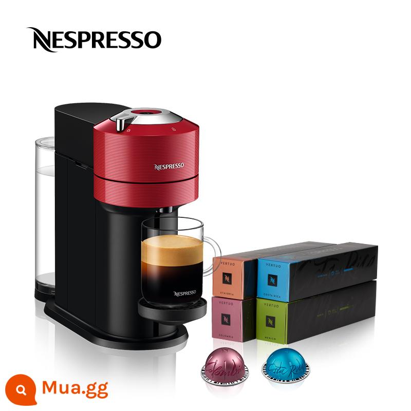 Bộ máy pha cà phê viên nén tự động NESPRESSO Vertuo Next chứa 40 viên nén do Masters sản xuất - màu đỏ